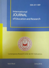 INTERNATIONAL JOURNAL OF EDUCATION AND RESEARCH VOL. 4 NO. 6 JUNE, 2016