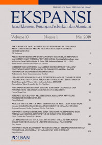 JURNAL EKSPANSI: JURNAL EKONOMI KEUANGAN PERBANKAN DAN AKUNTANSI VOL 10,NO 1, MEI 2018