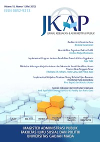 JURNAL KEBIJAKAN DAN ADMINISTRASI PUBLIK (JKAP) VOL 19, NO 1, MEI 2015