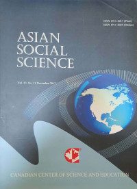 ASIAN SOCIAL SCIENCE VOL. 13, NO. 11, NOVEMBER 2017