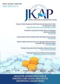 JURNAL KEBIJAKAN DAN ADMINISTRASI PUBLIK (JKAP) VOL 18, NO 1, MEI 2014