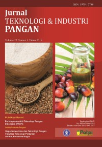 JURNAL TEKNOLOGI & INDUSTRI PANGAN VOL 27, NO 1, TH 2016