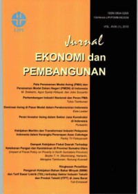 JURNAL EKONOMI DAN PEMBANGUNAN VOL XVIII, NO 1, 2010