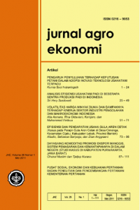 JURNAL AGRO EKONOMI VOLUME 40 NOMOR 1 MEI 2022