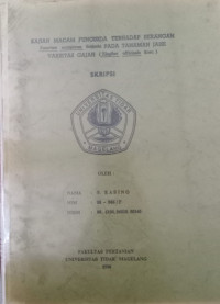 SKRIPSI KAJIAN MACAM FUNGISIDA TERHADAP SERANGAN Fusarium oxysporum Schlecht PADA TANAMAN JAHE VARIETAS GAJAH (Zingiber officinale Rosc.)