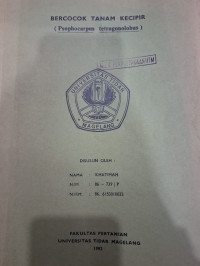 PAPER BERCOCOK TANAM KECIPIR (Psophocarpus tetragonolobus)