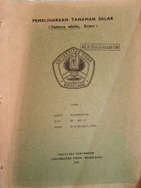 Image of PAPER PEMELIHARAAN TANAMAN SALAK (Salacca edulis, Reinw)