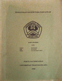 Image of PAPER PENGGUNAAN KALIUM PADA PADI SAWAH