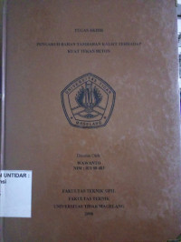 Image of PENGARUH BAHAN TAMBAHAN KALSIT TERHADAP KUAT TEKAN BETON