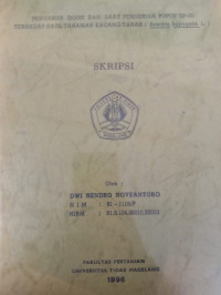 SKRIPSI PENGARUH DOSIS DAN SAAT PEMBERIAN PUPUK SP-36 TERHADAP HASIL TANAMAN KACANG TANAH ( Arachis hypogaeya L. )