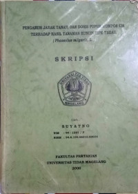 SKRIPSI PENGARUH WAKTU PEMUPUKAN DAN DOSIS NPK TERHADAP HASIL KACANG HIJAU (Phaseoulus radiatus L)