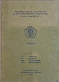 SKRIPSI PENGARUH JUMLAH BUKU PADA STEK DAN MACAM VARIETAS TERHADAP HASIL UBI JALAR (Ipomoea batatas (L) Lam )