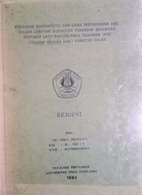 SKRIPSI PENGARUH KONSENTRASI DAN LAMA PERENDAMAN BIBIT DALAM LARUTAN AGRIMYCIN TERHADAP SERANGAN PENYAKIT LAYU BAKTERI PADA TANAMAN JAHE (Zingiber officinale Rosc.) VARIETAS GAJAH