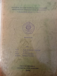 SKRIPSI PENGARUH MACAM VARIETAS DAN FREKUENSI PEMANGKASAN TERHADAP HASIL BENGKUANG ( Pachyrrhizus erosus ( L ) Mrb )