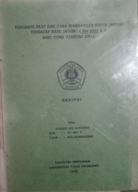 SKRIPSI PENGARUH SAAT DAN CARA PEMBUANGAN BUNGA JANTAN TERHADAP HASIL JAGUNG (Zea mays L.) BABY CORN VARIETAS CPI-1