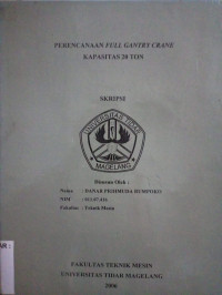 Image of PERENCANAAN FULL GANTRY CRANE KAPASITAS 20 TON