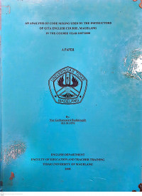 SKRIPSI AN ANALYSIS OF CODE MIXING USED BY THE INSTRUCTORS OF GITA ENGLISH COURSE, MAGELANG IN THE COURSE YEAR 2007/2008