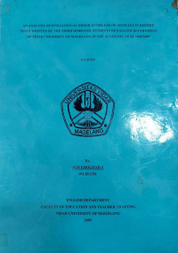 SKRIPSI AN ANALYSIS OF INTRALINGUAL ERROR IN THE USE OF ARTICLES IN REPORT TEXT WRITTEN BY THE THIRD SEMESTER STUDENTS OF ENGLISH DEPARTMENT OF TIDAR UNIVERSITY OF MAGELANG IN THE ACADEMIC YEAR 2008/2009