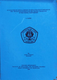 SKRIPSI AN ANALYSIS OF LEXICAL DENSITY IN NEWS ITEM TEXTS WRITTEN BY THE TENTH YEAR STUDENTS OF SMA NEGERI 2 MAGELANG IN THE SCHOOL YEAR 2008/2009