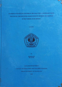 SKRIPSI AN ERROR ANALYSIS OF CONCORD IN THE ANALYTICAL EXPOSITION TEXTS WRITTEN BY THE ELEVENTH GRADE STUDENTS OF SMAN 1 BANDONGAN IN THE SCHOOL YEAR 2009/2010