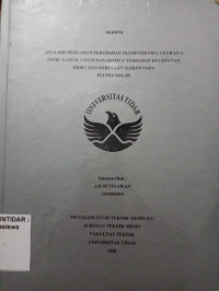 Image of SKRIPSI ANALISIS PENGARUH PERUBAHAN DIAMETER PIPA UKURAN Â½ INCH, Â¾ INCH, 1 INCH DAN ORIFICE TERHADAP KECEPATAN, DEBIT DAN KERUGIAN ALIRAN PADA FLUIDA SOLAR