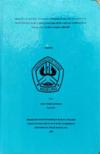 SKRIPSI HUBUNGAN ANTARA TINGKAT PENDIDIKAN ORANG TUA DENGAN PRESTASI BELAJAR BAHASA INGGRIS SISWA KELAS VI SD NEGERI MAGELANG 7 TAHUN AJARAN 2006/2007