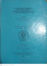 SKRIPSI KAJIAN UNSUR PEMBANGUN NOVEL SALAH ASUHAN SEBAGAI MATERI PENGAJARAN DI SEKOLAH MENENGAH UMUM