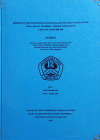 SKRIPSI KEEFEKTIFAN FIRST LETTER GAME DALAM PENGAJARAN KOSAKATA BAHASA INGGRIS SISWA KELAS V SD NEGERI 2 BENGKAL, TEMANGGUNG TAHUN PELAJARAN 2008/2009