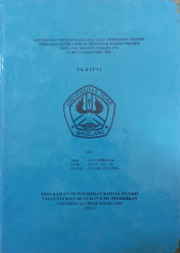 SKRIPSI KEEFEKTIFAN PENGGUNAAN LAGU LAGU BERBAHASA INGGRIS TERHADAP KETERAMPILAN MENYIMAK BAHASA INGGRIS SISWA SMU KRISTEN 2 MAGELANG TAHUN AJARAN 2000/2001