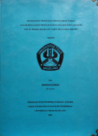 SKRIPSI KEEFEKTIFAN PENUGASAN MENULIS BUKU HARIAN DALAM PENGAJARAN MENULIS BAHASA INGGRIS SISWA KELAS XI SMA EL SHADAI MAGELANG TAHUN PELAJARAN 2006/2007