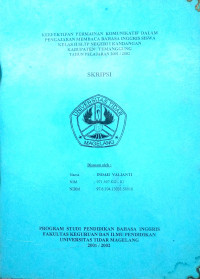 SKRIPSI KEEFEKTIFAN PERMAINAN KOMUNIKATIF DALAM PENGAJARAN MEMBACA BAHASA INGGRIS SISWA KELAS II SLTP NEGERI 1 KANDANGAN KABUPATEN TEMANGGUNG TAHUN PELAJARAN 2001/2002