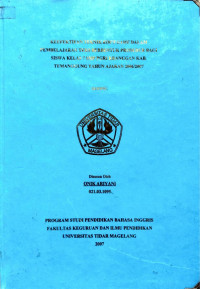 SKRIPSI KEEFEKTIFAN TEKNIK KIM’S GAME DALAM PEMBELAJARAN TEKS BERBENTUK PROSEDUR BAGI SISWA KELAS 7 SMP PGRI KRANGGAN KAB. TEMANGGUNG TAHUN AJARAN 2006/2007