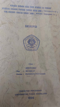 SKRIPSI PENGARUH BERBAGAI DOSIS PUPUK NITROGEN (N)TERHADAP INTENSITAS SERANGAN PENYEBAB PENYAKIT BECAK DAUN(CERCOSPORA SP) PADA BEBERAPA VARIETAS KACANG TANAH(ARACHIS HYPOGAEA L.)