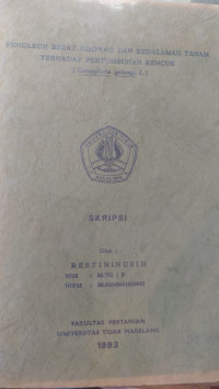 SKRIPSI PENGARUH DAYA RIMPANG DAN HASIL TANAM TERHADAP PERTUMBUHAN KENCUR(KAEMFERIA GALANGA L)