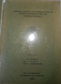 SKRIPSI PENGARUH DOSIS DAN SAAT  PEMBERIAN PUPUK TSP TERHADAP PERTUMBUHAN BIBIT TEBU(Saccharum officinarum L.)