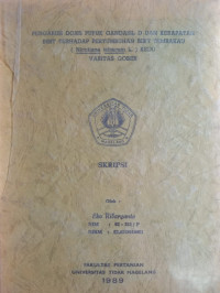 SKRIPSI PENGARUH DOSIS PUPUK GANDASIL D DAN KERAPATAN BIBIT TERHADAP PERTUMBUHAN BIBIT TEMBAKAU (Nicotiana tabacum L.) KEDU VARIETAS GOBER