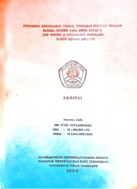 SKRIPSI PENGARUH KECERDASAN VERBAL TERHADAP PRESTASI BELAJAR BAHASA INGGRIS PADA SISWA KELAS II SMP NEGERI 11 KOTAMADIA MAGELANG TAHUN AJARAN 1994 / 1995