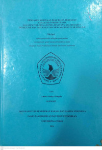 SKRIPSI PENGARUH  KEJIWAAN DEAF BLIND TERHADAP KARAKTER TOKOH UTAMA DALAM NOVEL MOGA BUNDA DISAYANG ALLAH KARYA TERE LIYE DAN IMPLENTASDI PENGAJARANNYA DI SMALB-B