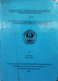 SKRIPSI PENGARUH KEMAMPUAN MENENTUKA KONSTITUEN KALIMAT BAHASA INDONESIA TERHADAP KELANCARAN MEMBACA TEKNIK PADA TEKS DESKRIPTIF SISWA KELAS IV SD LEBAK