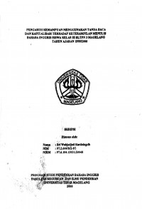 SKRIPSI PENGARUH KEMAPUAN MENGGUNAKAN TANDA BACA DAN KAPITALISASI TERHADAP KETERAMPILAN MENULIS BAHASA INGGRIS SISWA KELAS III SLTPN 3 MAGELANG TAHUN AJARAN 1999/2000