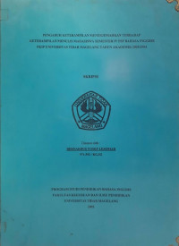 SKRIPSI PENGARUH KETERAMPILAN MENERJEMAHKAN TERHADAP KETERAMPILAN MENULIS MAHASISWA SEMESTER IV PSP BAHASA INGGRIS FKIP UNIVERSITAS TIDAR MAGELANG TAHUN AKADEMIK 2003/2004