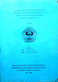 SKRIPSI PENGARUH KREATIVITAS BELAJAR SISWA TERHADAP PRESTASI BELAJAR BAHASA INGGRIS SISWA KELAS II SLTP NEGERI 2 TEMPURAN KABUPATEN MAGELANG TAHUN PELAJARAN 2001-2002