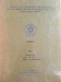 SKRIPSI PENGARUH LAMA PENYIMPANAN DAN MACAM ZAT PENGATUR TUMBUH TERHADAP PERTUMBUHAN TURUS PANILI (Vanilli planifolia Andrews )