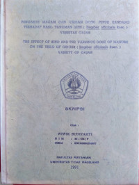 SKRIPSI PENGARUH MACAM DAN VARIASI DOSIS PUPUK KANDANG TERHADAP HASIL TANAMAN JAHE ( Zingiber officinale Rosch. ) VARIETAS GAJAH