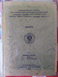 SKRIPSI PENGARUH MACAM FUNGISIDA PADA PENGENDALIAN BUSUK PANGKAL BATANG/LANAS ( Phytophthora nicotianae vBdH ) TERHADAP HASIL BEBERAPA VARIETAS TEMBAKAU ( Nicotianae tabacum L. )