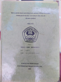 SKRIPSI PENGARUH MACAM STEK DAN DOSIS PUPUK TOTARO TERHADAP HASIL TANAMAN UBI JALAR (Ipomea batatas)