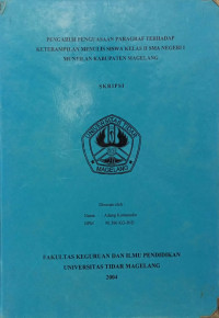 SKRIPSI PENGARUH PENGUASAAN PARAGRAF TERHADAP KETERAMPILAN MENULIS SISWA KELAS II SMA NEGERI I MUNTILAN KABUPATEN MAGELANG