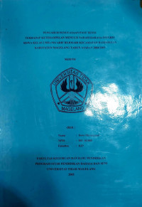 SKRIPSI PENGARUH PENGUASAAN PAST TENSE TERHADAP KETERAMPILAN MENULIS NARASI BAHASA INGGRIS SISWA KELAS 2 MTs MA'ARIF REJOSARI KECAMATAN BANDONGAN KABUPATEN MAGELANG TAHUN AJARAN 2004/2005