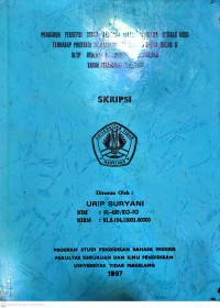 SKRIPSI PENGARUH PERSEPSI SISWA TENTANG INTERAKSI SISWA DENGAN GURU TERHADAP PRESTASI BELAJAR BAHASA INGGRIS SISWA KELAS II SLTP NEGERI 4 KOTAMADIA MAGELANG TAHUN PELAJARAN 1996/1997