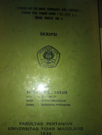 SKRIPSI PENGARUH SAAT DAN PENGURANGAN DAUN (DEFOLIASI) TERHADAP HASIL TANAMAN JAGUNG (Zea mays L.) HIBRIDA VARIETAS BISI-2